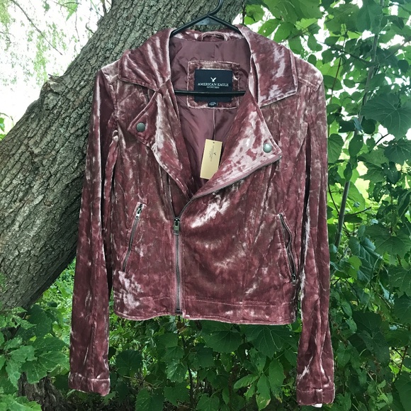 American Eagle Outfitters Jackets & Blazers - 🌻NWT!! Beautiful Crushed Velvet Motorcycle Jacket